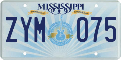 MS license plate ZYM075