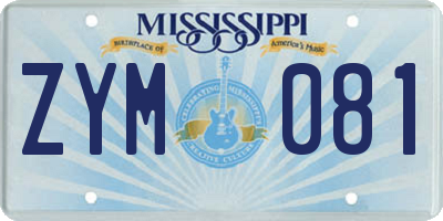 MS license plate ZYM081