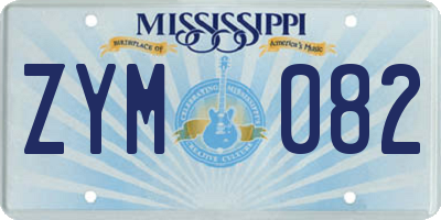MS license plate ZYM082