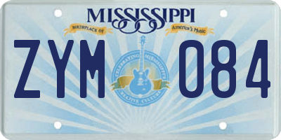 MS license plate ZYM084