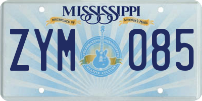 MS license plate ZYM085