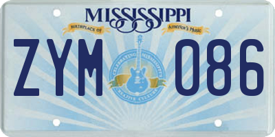 MS license plate ZYM086