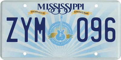 MS license plate ZYM096