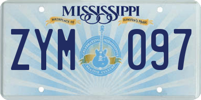 MS license plate ZYM097