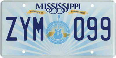 MS license plate ZYM099