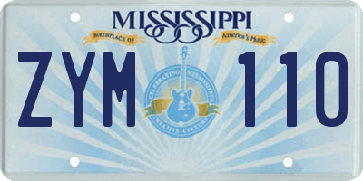MS license plate ZYM110