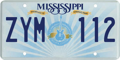 MS license plate ZYM112
