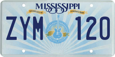 MS license plate ZYM120