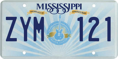 MS license plate ZYM121