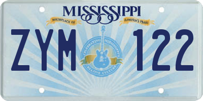 MS license plate ZYM122