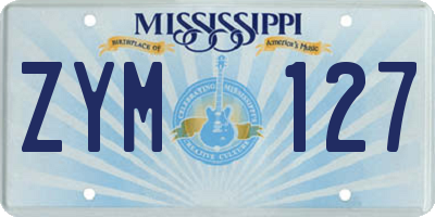 MS license plate ZYM127
