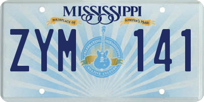 MS license plate ZYM141