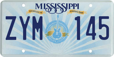 MS license plate ZYM145