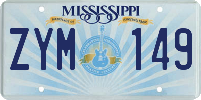 MS license plate ZYM149