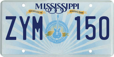 MS license plate ZYM150