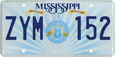 MS license plate ZYM152