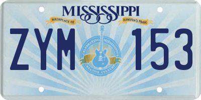 MS license plate ZYM153