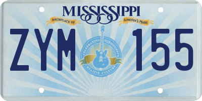 MS license plate ZYM155