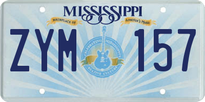 MS license plate ZYM157