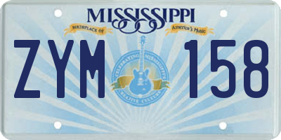 MS license plate ZYM158