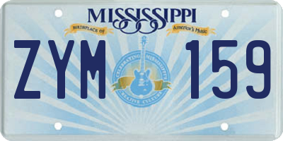 MS license plate ZYM159