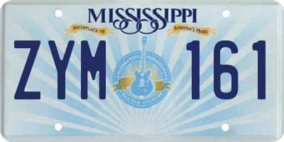 MS license plate ZYM161
