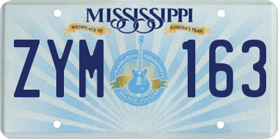 MS license plate ZYM163