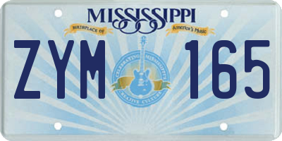 MS license plate ZYM165
