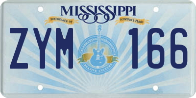 MS license plate ZYM166