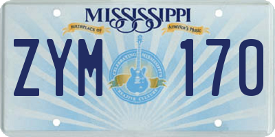 MS license plate ZYM170