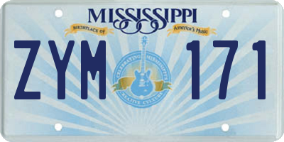 MS license plate ZYM171