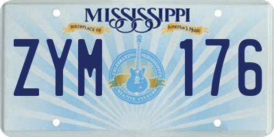 MS license plate ZYM176