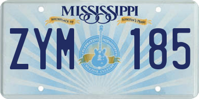 MS license plate ZYM185