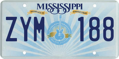 MS license plate ZYM188