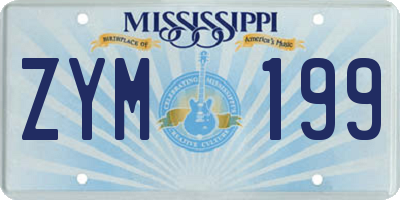 MS license plate ZYM199