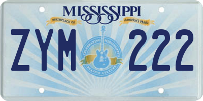 MS license plate ZYM222