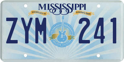 MS license plate ZYM241
