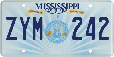 MS license plate ZYM242