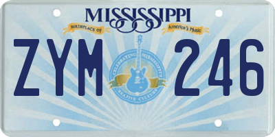 MS license plate ZYM246