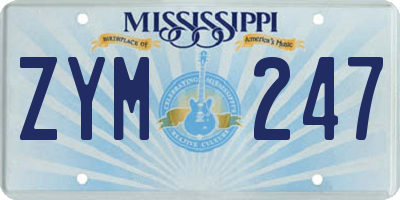 MS license plate ZYM247