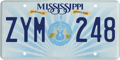 MS license plate ZYM248