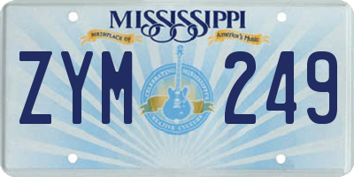 MS license plate ZYM249