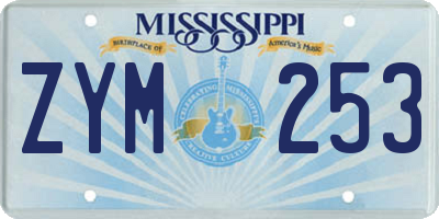 MS license plate ZYM253