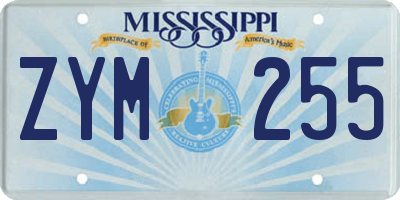 MS license plate ZYM255