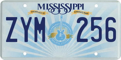 MS license plate ZYM256
