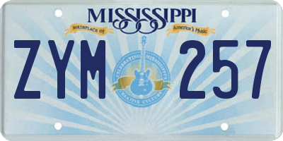 MS license plate ZYM257