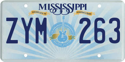 MS license plate ZYM263