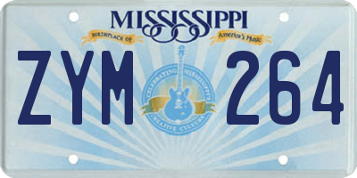 MS license plate ZYM264