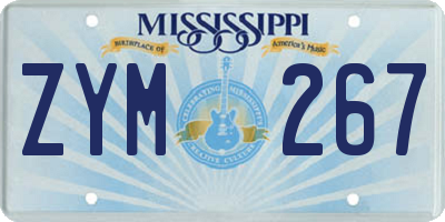 MS license plate ZYM267