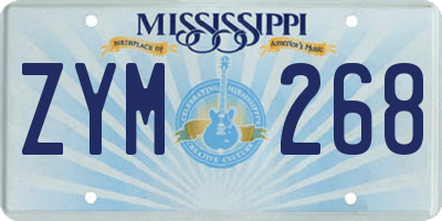 MS license plate ZYM268